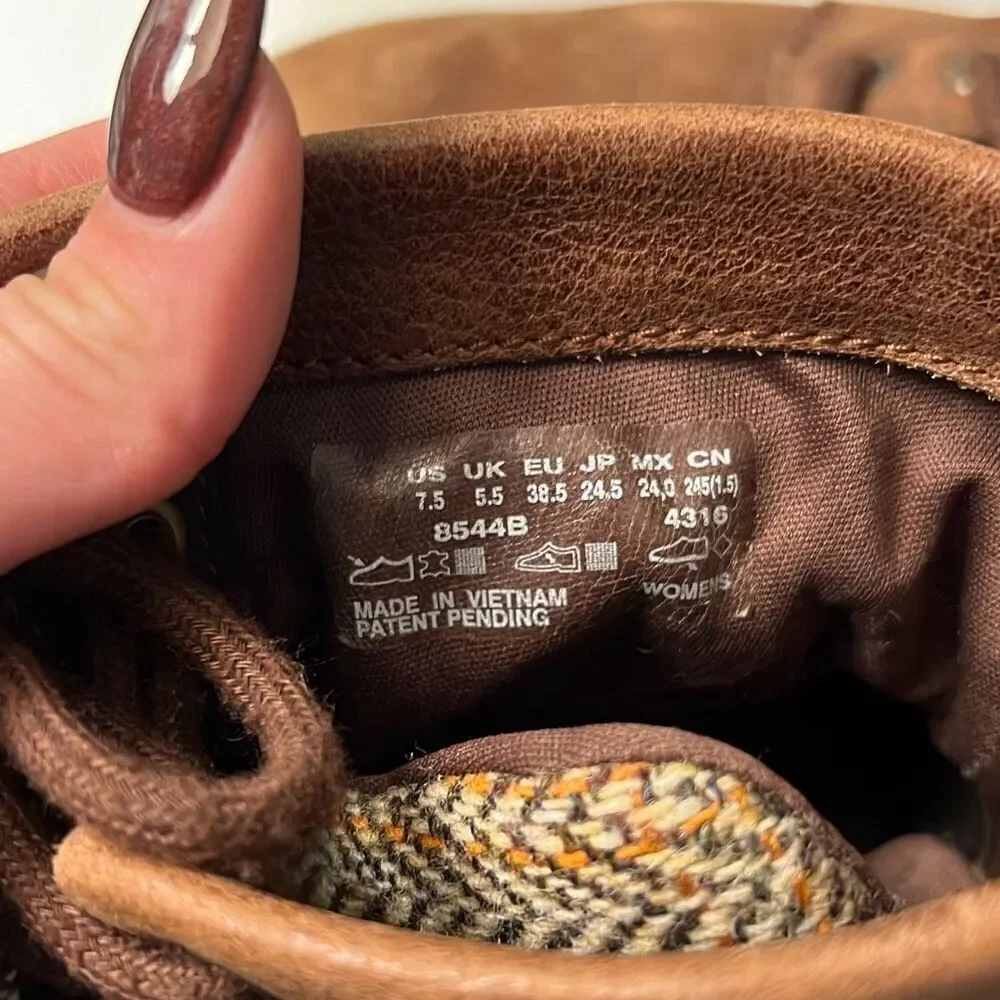 Timberland Women's Brown & Tan Tweed Leather Ankle Boots